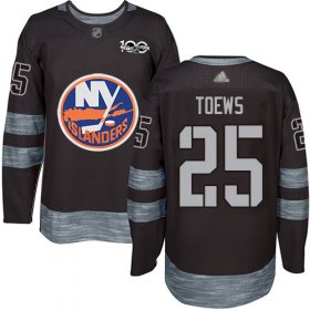 Wholesale Cheap Adidas Islanders #25 Devon Toews Black 1917-2017 100th Anniversary Stitched NHL Jersey