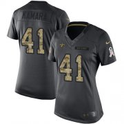 Wholesale Cheap Nike Saints #41 Alvin Kamara Black Women's Stitched NFL Limited 2016 Salute to Service Jersey