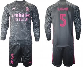 Wholesale Cheap 2021 Men Real Madrid away long sleeve 5 soccer jerseys