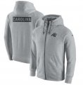 Wholesale Cheap Men's Carolina Panthers Nike Ash Gridiron Gray 2.0 Full-Zip Hoodie