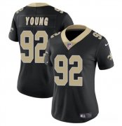 Cheap Women's New Orleans Saints #92 Chase Young Black Vapor Stitched Game Jersey(Run Small)