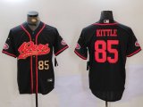 Cheap Men's San Francisco 49ers #85 George Kittle Black With Patch Cool Base Stitched Baseball Jersey