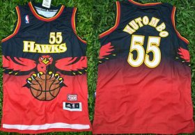 Wholesale Cheap Men\'s Atlanta Hawks #55 Dikembe Mutombo 1990 Red Hardwood Classics Soul Swingman Throwback Jersey