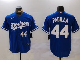 Men\'s Los Angeles Dodgers #44 Vicente Padilla Number Blue Cool Base Stitched Jerseys