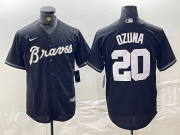 Wholesale Cheap Men's Atlanta Braves #20 Marcell Ozuna Black Cool Base Stitched Baseball Jersey