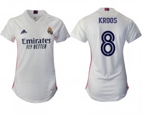 Wholesale Cheap Women 2020-2021 Real Madrid home aaa version 8 white Soccer Jerseys