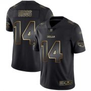 Wholesale Cheap Nike Bills #14 Stefon Diggs Black/Gold Men's Stitched NFL Vapor Untouchable Limited Jersey