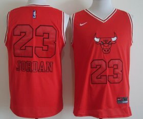 Wholesale Cheap Men\'s Chicago Bulls #23 Michael Jordan Red Bull Head Fashion Stitched NBA Nike Swingman Jersey