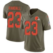 Wholesale Cheap Nike Browns #23 Damarious Randall Olive Men's Stitched NFL Limited 2017 Salute To Service Jersey