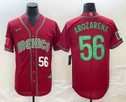 Cheap Men's Mexico Baseball #56 Randy Arozarena Number 2023 Red World Classic Stitched Jersey