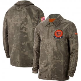 Wholesale Cheap Men\'s Chicago Bears Nike Camo 2019 Salute to Service Sideline Full-Zip Lightweight Jacket