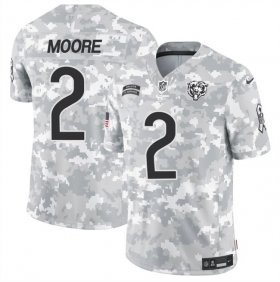 Cheap Men\'s Chicago Bears #2 DJ Moore 2024 F.U.S.E Arctic Camo Salute To Service Limited Stitched Football Jersey