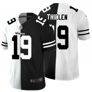 Cheap Minnesota Vikings #19 Adam Thielen Men's Black V White Peace Split Nike Vapor Untouchable Limited NFL Jersey