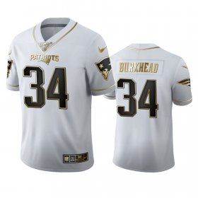 Wholesale Cheap New England Patriots #34 Rex Burkhead Men\'s Nike White Golden Edition Vapor Limited NFL 100 Jersey