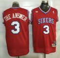 Wholesale Cheap Men's Philadelphia 76ers #3 The Answer Nickname Red Soul Swingman Jersey