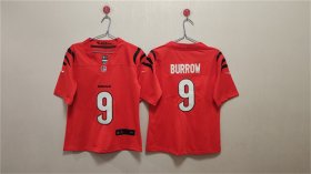 Cheap Women\'s Cincinnati Bengals #9 Joe Burrow Orange Vapor Football Stitched Jersey(Run Small)