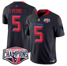 Cheap Men\'s Houston Texans #5 Jalen Pitre Navy 2nd Alternate F.U.S.E. 2024 AFC South Division Champions Vapor Limited Stitched Football Jersey