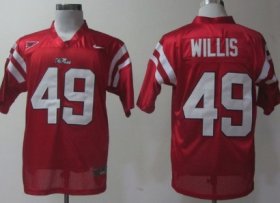 Wholesale Cheap Ole Miss Rebels #49 Patrick Willis Red Jersey