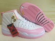 Wholesale Cheap Womens Jordan 12 Retro Shoes White Pink