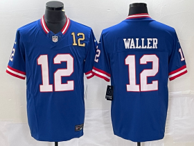 Wholesale Cheap Men\'s New York Giants #12 Darren Waller Number Blue 2023 FUSE Classic Vapor Limited Jersey