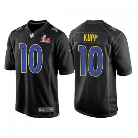 Wholesale Cheap Men\'s Los Angeles Rams #10 Cooper Kupp 2022 Black Super Bowl LVI Game Stitched Jersey