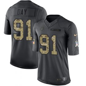 Wholesale Cheap Nike Colts #91 Sheldon Day Black Men\'s Stitched NFL Limited 2016 Salute to Service Jersey