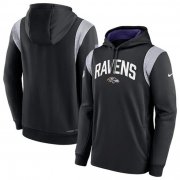 Wholesale Cheap Men's Baltimore Ravens Black Sideline Stack Performance Pullover Hoodie