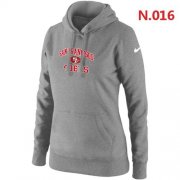 Wholesale Cheap Women's Nike San Francisco 49ers Heart & Soul Pullover Hoodie Light Grey