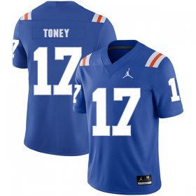 Wholesale Cheap Florida Gators 17 Kadarius Toney Blue Throwback College Football Jersey