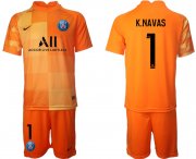 Wholesale Cheap Men 2021-2022 ClubParis Saint-Germainorange red goalkeeper 1 Soccer Jersey