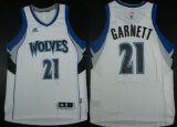 Wholesale Cheap Minnesota Timberwolves #21 Kevin Garnett Revolution 30 Swingman 2014 New White Jersey