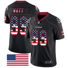 Wholesale Cheap Nike Texans #99 J.J. Watt Black Men\'s Stitched NFL Limited Rush USA Flag Jersey