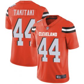 Wholesale Cheap Nike Browns #44 Sione Takitaki Orange Alternate Men\'s Stitched NFL Vapor Untouchable Limited Jersey