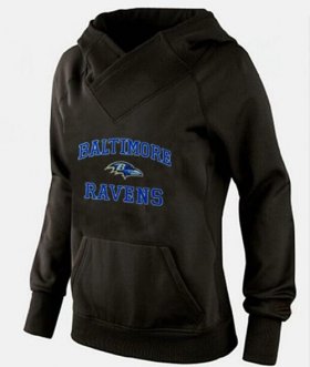 Wholesale Cheap Women\'s Baltimore Ravens Heart & Soul Pullover Hoodie Black