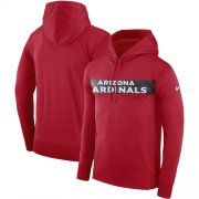 Wholesale Cheap Men's Arizona Cardinals Nike Cardinal Sideline Team Performance Pullover Hoodie