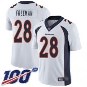 Wholesale Cheap Nike Broncos #28 Royce Freeman White Men's Stitched NFL 100th Season Vapor Limited Jersey