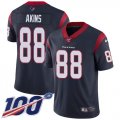 Wholesale Cheap Nike Texans #88 Jordan Akins Navy Blue Team Color Youth Stitched NFL 100th Season Vapor Untouchable Limited Jersey