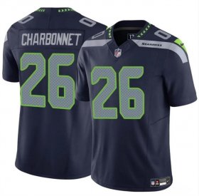 Men\'s Seattle Seahawks #26 Zach Charbonnet Navy 2024 F.U.S.E Vapor Limited Stitched Football Jersey