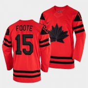 Wholesale Cheap Men's Canada Hockey Adam Foote Red 2022 Winter Olympic #15 Gold Winner Jersey