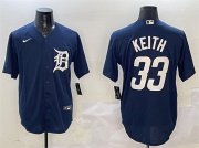 Cheap Men's Detroit Tigers #33 Colt Keith Navy Cool Base Stitched Baseball Jersey