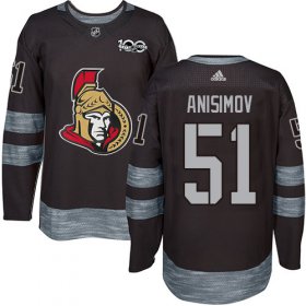 Wholesale Cheap Adidas Senators #51 Artem Anisimov Black 1917-2017 100th Anniversary Stitched NHL Jersey