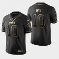 Wholesale Cheap Kansas City Chiefs #10 Tyreek Hill Vapor Limited Black Golden Jersey