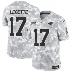 Cheap Men\'s Carolina Panthers #17 Xavier Legette 2024 F.U.S.E Arctic Camo Salute To Service Limited Stitched Football Jersey