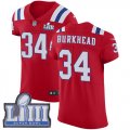 Wholesale Cheap Nike Patriots #34 Rex Burkhead Red Alternate Super Bowl LIII Bound Men's Stitched NFL Vapor Untouchable Elite Jersey