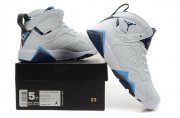 Wholesale Cheap WMNS Air Jordan 7 GS Shoes White/French blue-black