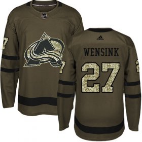 Wholesale Cheap Adidas Avalanche #27 John Wensink Green Salute to Service Stitched NHL Jersey