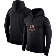 Wholesale Cheap Men's Cincinnati Bengals Nike Black Sideline Property Of Wordmark Logo Performance Pullover Hoodie