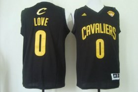 Wholesale Cheap Men\'s Cleveland Cavaliers #0 Kevin Love 2015 The Finals Black With Gold Jersey