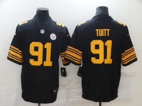 Wholesale Cheap Men\'s Pittsburgh Steelers #91 Stephon Tuitt Black 2016 Color Rush Stitched NFL Nike Limited Jersey