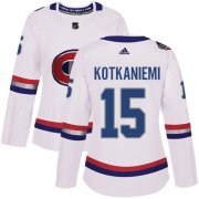 Wholesale Cheap Adidas Canadiens #15 Jesperi Kotkaniemi White Authentic 2017 100 Classic Women's Stitched NHL Jersey